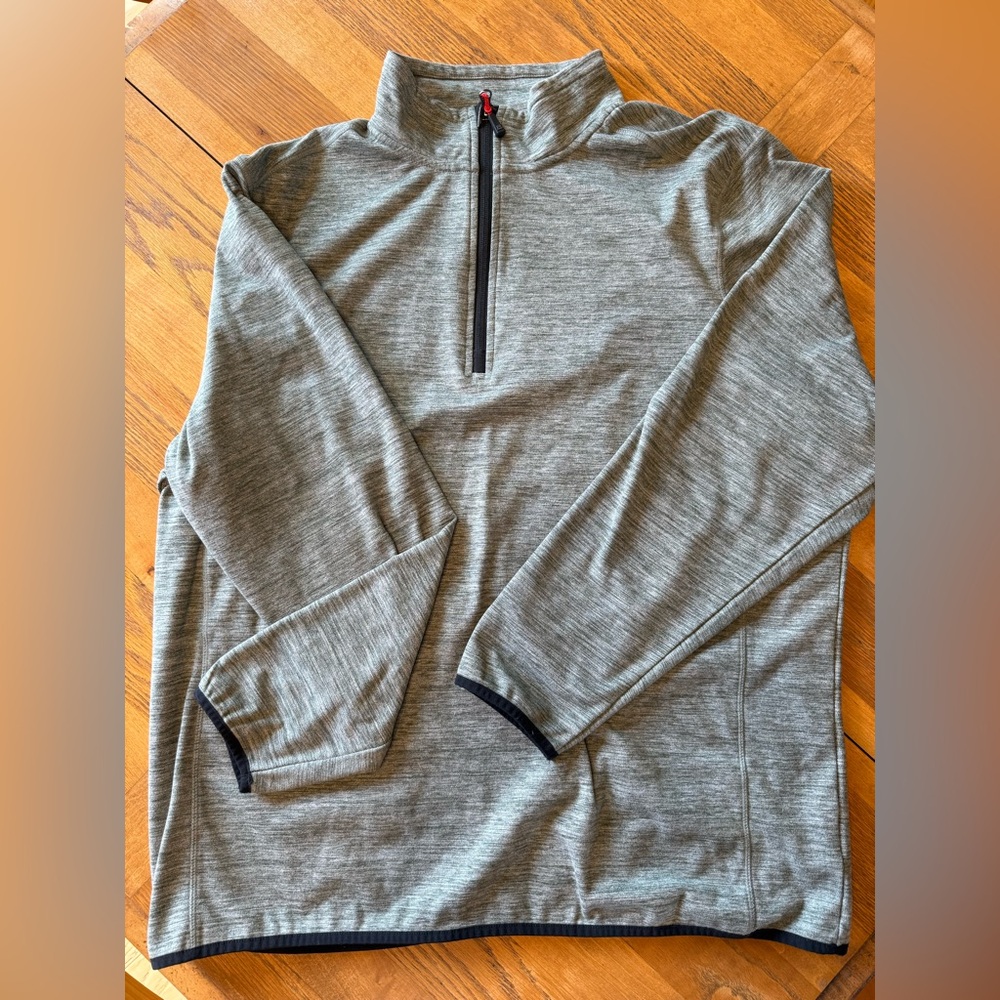 Avalanche Gray Top with Red Trim